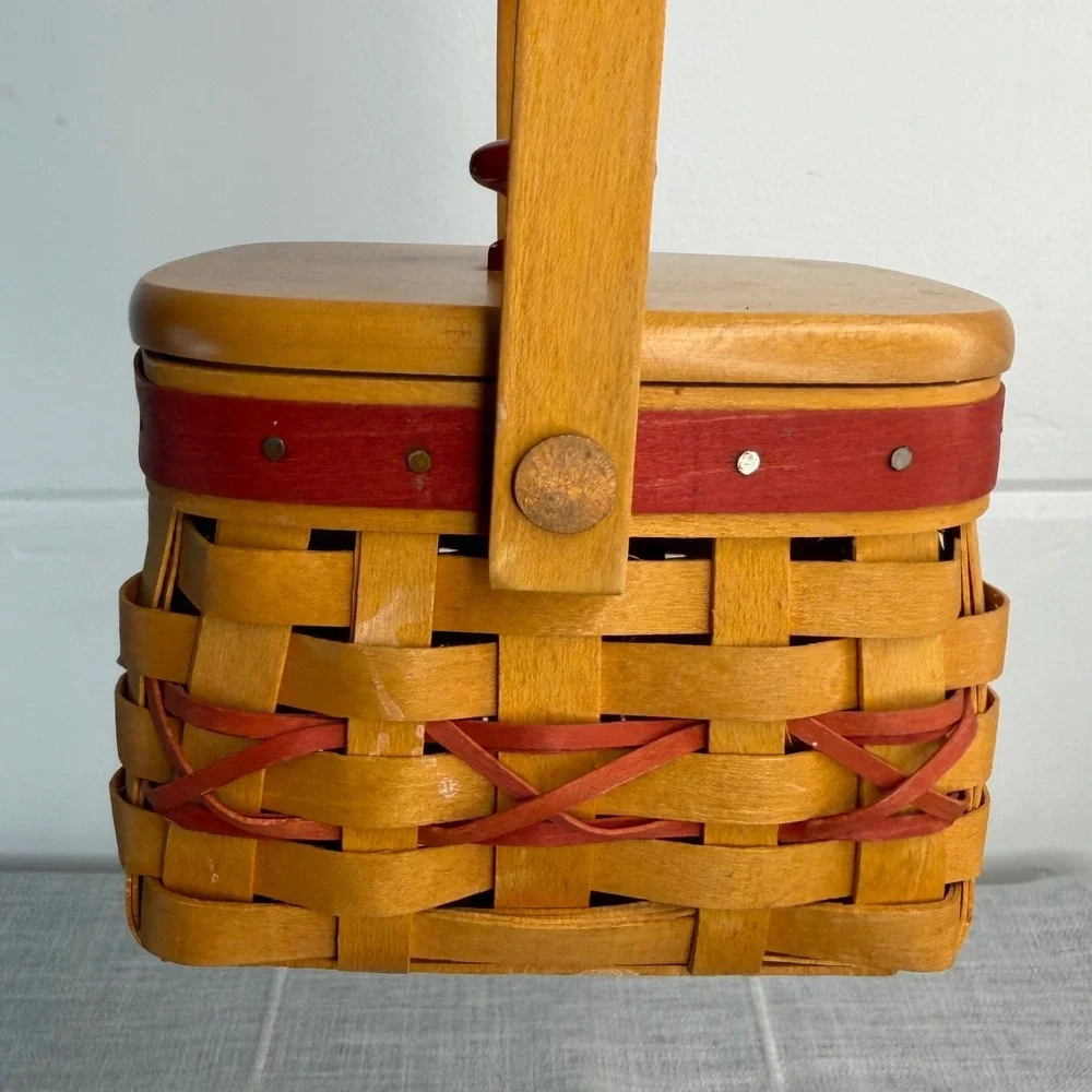 Longaberger Small Square Basket w Lid Cottagecore Tree‎ Trimming 2000